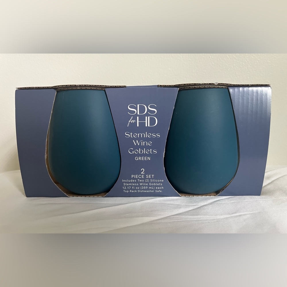 Silicone Stemless Wine Goblets - Blue